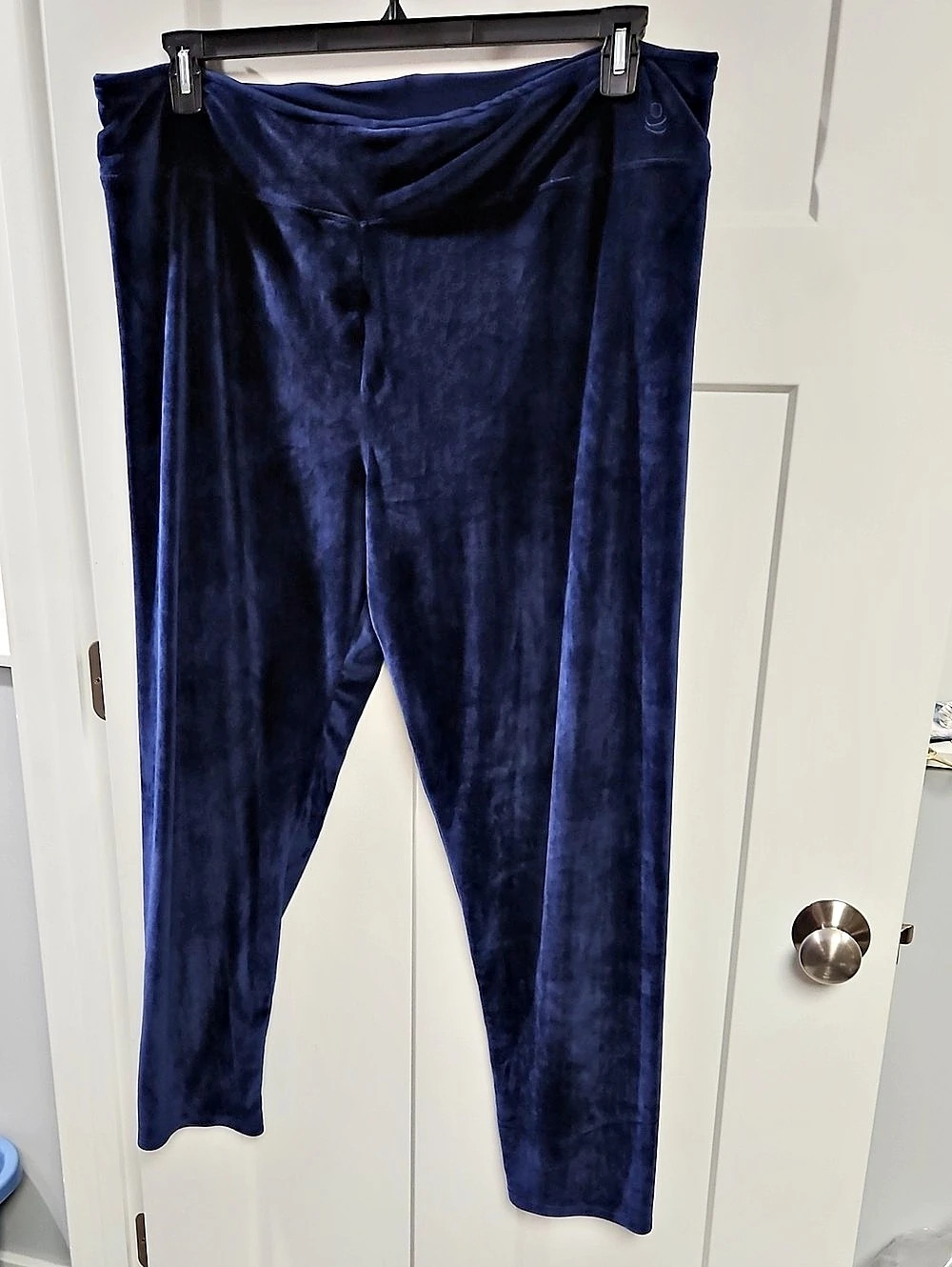 Cuddl Duds Double Plush Velour Leggings Blue 3X